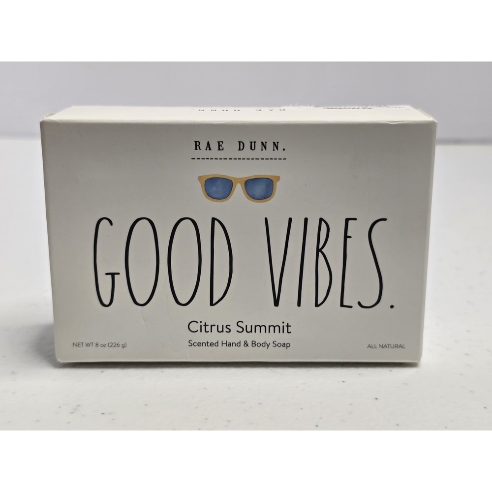 Rae Dunn Good Vibes Bar Soap 8 oz Citrus Summit Scent NEW - Picture 2 of 3